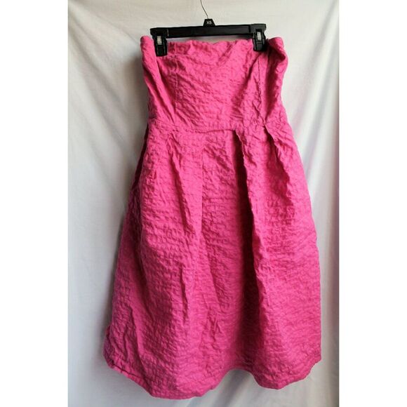 J.Crew Lorelei Dress Size 6 Hot Pink Decodot texture - Picture 2 of 7